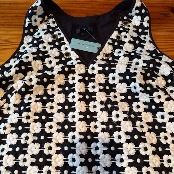 Maeve Anthropologie Black and White Women's Dress Size 1X Plus - Picture 1 of 7